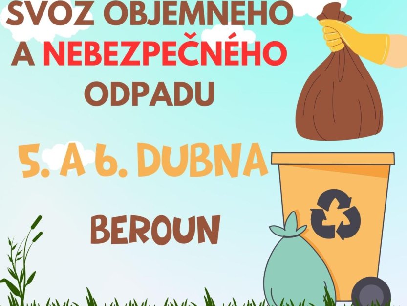 Jarní svoz objemného a nebezpečného odpadu: 5. a 6. dubna